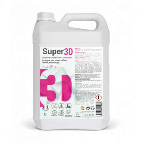 Détergent Désodorisant Désinfectant 3D Fleurie - bidon 5L